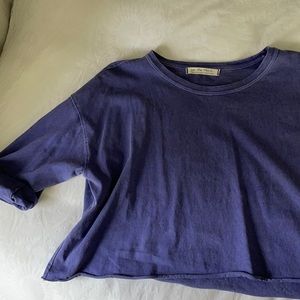Purple Free People Cropped tee